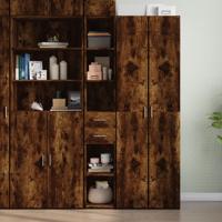 Hoge kast 30x42,5x185 cm bewerkt hout gerookt eikenkleurig - thumbnail