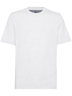 Brunello Cucinelli t-shirt en coton à design chiné - Gris