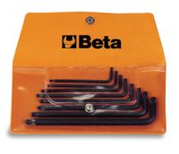 Beta 8-delige set haakse stiftsleutels met kogelkop en voor Torx® schroeven (art. 97BTX) in etui 97BTX/B8 - 000970159