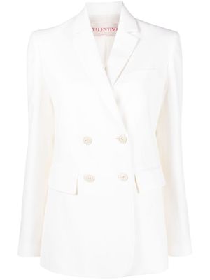 Valentino Garavani blazer en laine à boutonnière croisée - Blanc