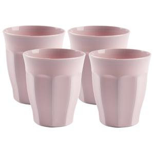 Onbreekbare Picardi drinkglazen - 10x stuks - kunststof - lichtroze - 250 ml - camping/outdoor/kinde