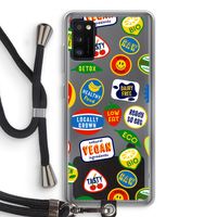 Fruitsticker: Samsung Galaxy A41 Transparant Hoesje met koord