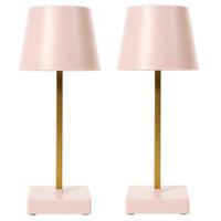 LED tafellamp portable - 2x - kunststof - roze - touch - 26 cm - binnen LED tafellamp portable - 2x - kunststof - roze - touch - 26 cm - binnen