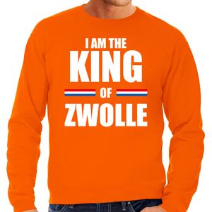 I am the King of Zwolle Koningsdag sweater / trui oranje voor heren