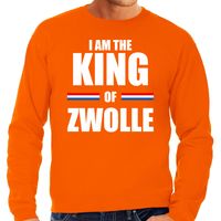 I am the King of Zwolle Koningsdag sweater / trui oranje voor heren - thumbnail