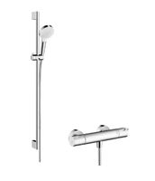 Hansgrohe Crometta doucheset met thermostaat en glijstang 90cm chroom