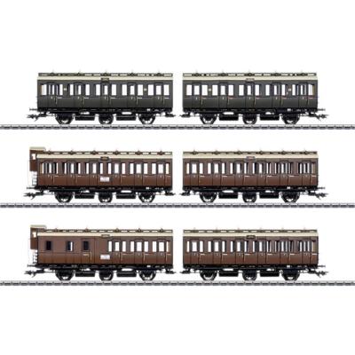Märklin 42047 H0 set van 6 coupérijtuigen van de KPEV Märklin 42047 H0 set van 6 coupérijtuigen van de KPEV