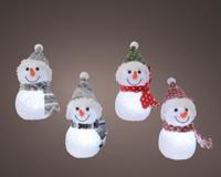 LED sneeuwpop BO d6h16 cm koel wit a4 kerstverlichting - Lumineo