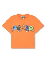 Kenzo Kids t-shirt en coton biologique à logo imprimé - Orange - thumbnail