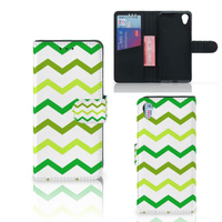 Sony Xperia X Telefoon Hoesje Zigzag Groen - thumbnail