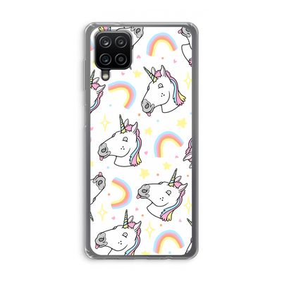 Rainbow Unicorn: Samsung Galaxy A12 Transparant Hoesje