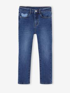 Slim meisjesjeans smal donkerblauw