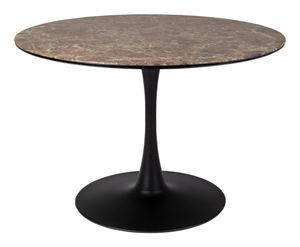 ZILT Ronde Eettafel 'Trisha' Marmerlook, 110cm, kleur Bruin