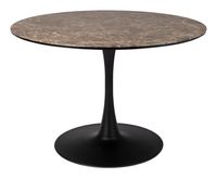 ZILT Ronde Eettafel 'Trisha' Marmerlook, 110cm, kleur Bruin