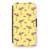 Flamingo's geel: iPhone 12 mini Flip Hoesje