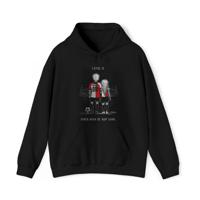 Hoodie relax zwart - Liefde is samen naar de kuip gaan