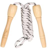 Springtouw wit/zwart - 230 cm - met houten handvatten - Buitenspeelgoed - Sportief