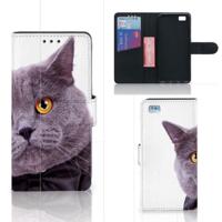 Huawei Ascend P8 Lite | Telefoonhoesje | Met pasjeshouder | Kat