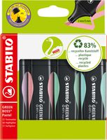STABILO GREENBOSS PASTEL markeerstift, blister van 4 stuks in geassorteerde kleuren - thumbnail