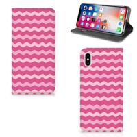 Apple iPhone Xs Max | Hoesje met Magneet | Waves Pink