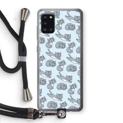 Poezen: Samsung Galaxy A31 Transparant Hoesje met koord