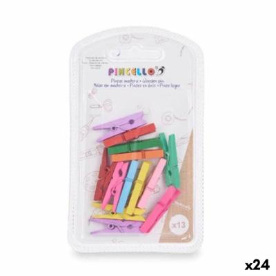 Klemmen Klein Multicolour Hout (24 Stuks)