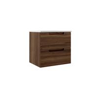 Adema Prime Balance Wastafelonderkast - 60x55x44.9cm - 2 lades - Geintegreerde greep - MDF - Noten 88168