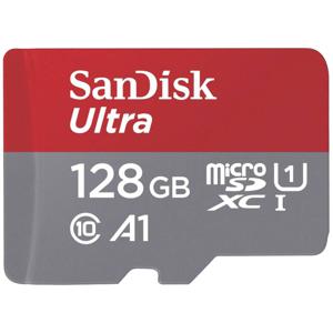 SanDisk microSDXC Ultra 128GB (A1/UHS-I/Cl.10/140MB/s) + Adapter Mobile microSDXC-kaart 128 GB A1 Application Performance Class, UHS-Class 1