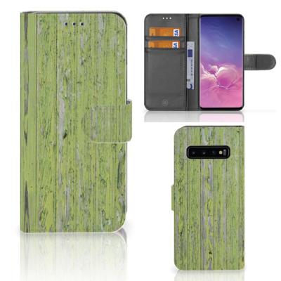 Samsung Galaxy S10 | Book Style Case | Green Wood