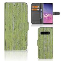 Samsung Galaxy S10 | Book Style Case | Green Wood