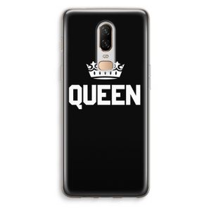 Queen zwart: OnePlus 6 Transparant Hoesje