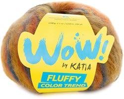 Katia WOW - Fluffy Color Trend 305 Groenblauw - Oker - Roestbruin