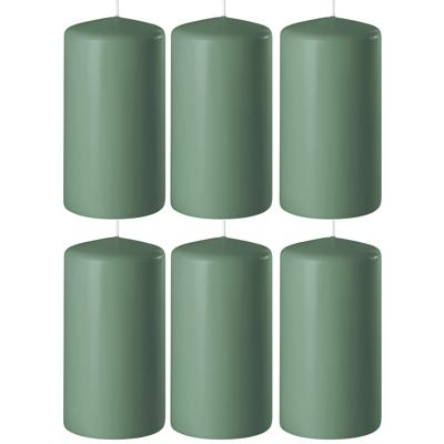 Enlightening Candles Cilinder/stompkaars - 8x - groen - D6 x H10 cm - 36 branduur