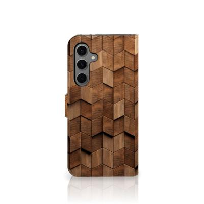 Book Style Case voor Samsung Galaxy S24 FE Wooden Cubes