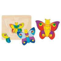 Goki houten 3-lagen puzzel vlinder