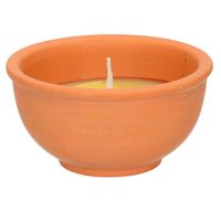 Citronella kaars in terracotta potje - 10 branduren - citrusgeur