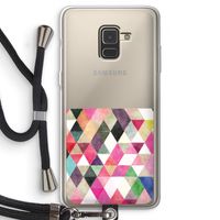 Gekleurde driehoekjes: Samsung Galaxy A8 (2018) Transparant Hoesje met koord