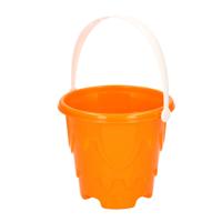 Zandkasteel emmer/strandemmer - oranje - 18 x 16 cm - speelgoed - Zandvormpjes - plastic