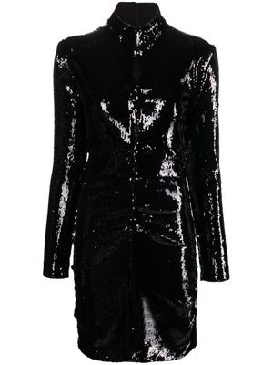 ISABEL MARANT robe brodée de sequins à manches longues - Noir