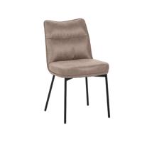 LABEL51 Eetkamerstoel Lennon - Taupe - Micro Suede - Black Frame