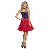 Petticoat rok - rood - 45 cm - dames - polyester - tutu - onderrok - verkleedkleding - thumbnail