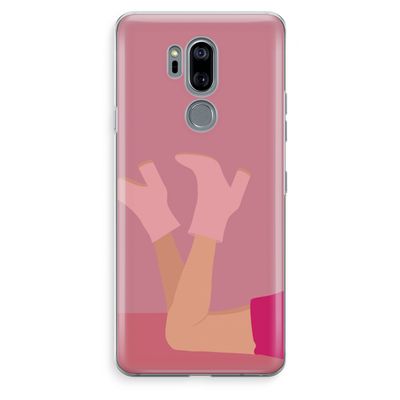 Pink boots: LG G7 Thinq Transparant Hoesje