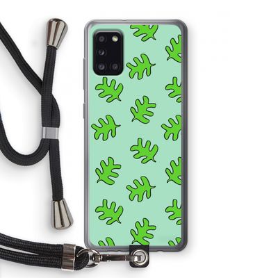 Groene blaadjes: Samsung Galaxy A31 Transparant Hoesje met koord