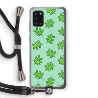 Groene blaadjes: Samsung Galaxy A31 Transparant Hoesje met koord