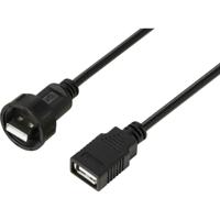 TRU COMPONENTS TC-E13T-MU2-MWA/FU2-NWA-0.5PV-S TC-13543540 USB 2.0-kabel met USB-A-stekker naar IP67-USB-A-bus, 0,5 m Waterdichte kunststof kabel 1 stuk(s)