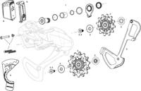 Sram achterderailleur "x01 eagle axs" rear derail. x01 eagle axs 52t red