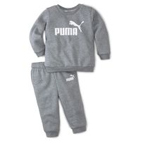 PUMA Minicats Essentials Crew Trainingspak Baby / Peuters Grijs Wit PUMA Minicats Essentials Crew Trainingspak Baby / Peuters Grijs Wit