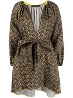 SIEDRES robe ceinturée à fleurs - Marron SIEDRES robe ceinturée à fleurs - Marron