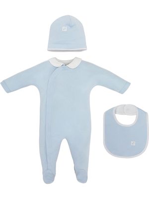 Fendi Kids trousseau de naissance à logo brodé - Bleu