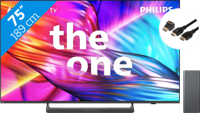 Philips The One 75PUS8909 - Ambilight (2024) + Soundbar + Hdmi kabel